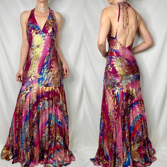 SOLD New Sue Wong beaded silk halter prom dress gown cocktail long pink Nocturne - Picture 10 of 13